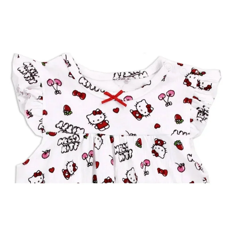 Hello Kitty Baby Girl Romper Headband Set | Size 3-6M  | White Pink Red Black - Picture 3 of 4